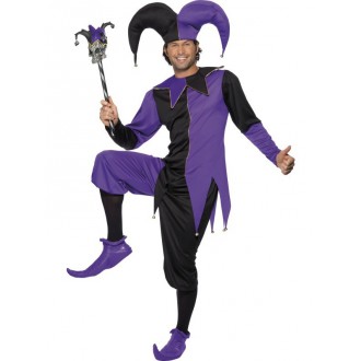 Kostýmy - Kostým Dvorní šašek fialová/černá