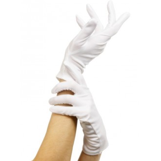 Karnevalové doplňky - Látkové rukavice bílé krátké