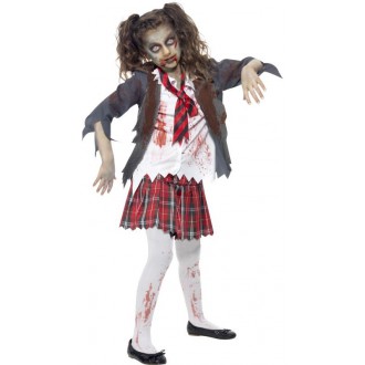 Halloween,Horor - Dětský kostým Zombie školačka