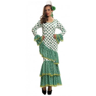 Kostýmy - Dámský kostým Tanečnice flamenga zelená