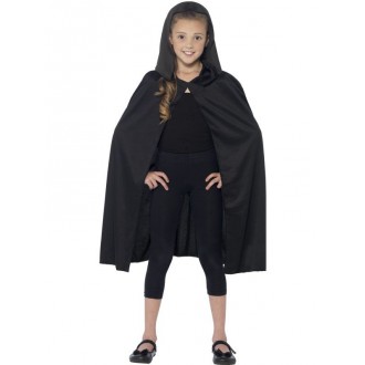 Kostýmy - Dětský plášť s kapucí černý