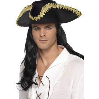 Piráti - Černý klobouk se zlatým lemem