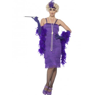 Kostýmy - Kostým Flapper dlouhé, purpurové