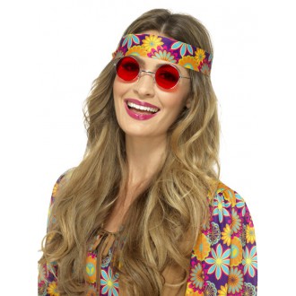 Karnevalové doplňky - Brýle Hippie červené