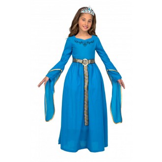 Princezny, víly - Dívčí kostým Středověká princezna modrá
