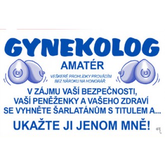 Vtipné trička / cedulky-certifikáty - Průkaz Gynekolog amatér