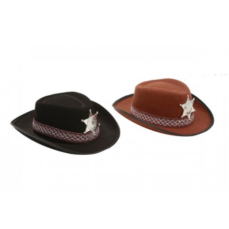 Klobouky-čepice-čelenky - Dětský klobouk Sherif hnědý