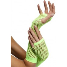 Síťované rukavice neon zelené bez prstů